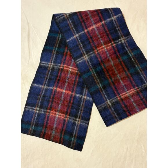 100% Wool Coloratura Boston Plaid Scarf 70” x 9” EUC Fall Fashion Colors - Picture 4 of 5